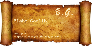 Blaho Gotlib névjegykártya